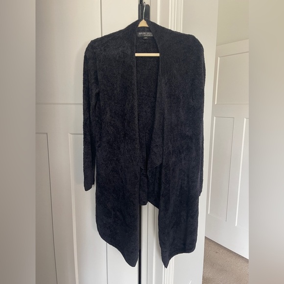 Barefoot Dreams Bamboo Chic Light black open front cardigan - Picture 2 of 5